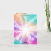 絞り染めパステルピンクオレンジティール(緑がかった色)パープルモノグラム カード (裏面)