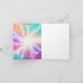 絞り染めパステルピンクオレンジティール(緑がかった色)パープルモノグラム カード (内部)