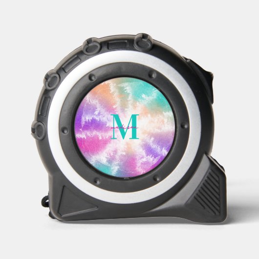 絞り染めパステルピンクオレンジティール(緑がかった色)パープルモノグラム メジャー (正面)