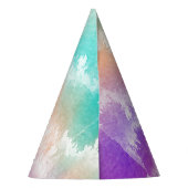 絞り染めパステルピンクオレンジティール(緑がかった色)パープル誕生日 パーティーハット (裏面)