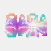 絞り染めパステルピンクオレンジティール（緑がかった色）パープル誕生日 フェイバーボックス (折り畳みなし)