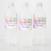 絞り染めパステルピンクオレンジティール（緑がかった色）パープル誕生日 ペットボトルラベル (ボトル)