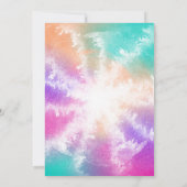 絞り染めパステルピンクオレンジティール(緑がかった色)パープル誕生日 招待状 (裏面)