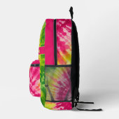 絞り染めパターングリーンレッド – 名前をカスタムする プリントバックパック (右)