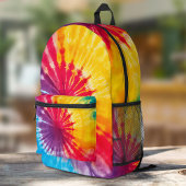 絞り染めパターンブルー赤黄 プリントバックパック