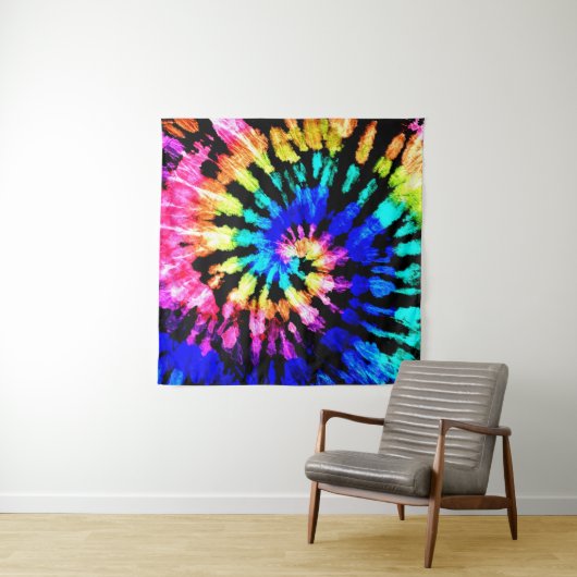 絞り染めパターン。手描きの虹絞り。インクt タペストリー (インサイチュ)