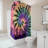 絞り染めパターン。手描き虹しぼり。インクt シャワーカーテン (インサイチュ)