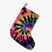 絞り染めパターン。手描き虹しぼり。インクt スモールクリスマスストッキング (正面 (吊り時))