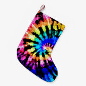 絞り染めパターン。手描き虹しぼり。インクt スモールクリスマスストッキング (正面 (吊り時))