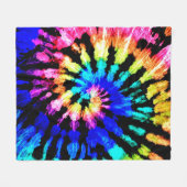 絞り染めパターン。手描き虹しぼり。インクt フリースブランケット (正面(横))