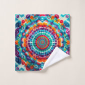 絞り染めパタ数々のーン色 バスタオルセット (ウォッシュタオル)