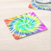 絞り染めパブボードコースター スクエアペーパーコースター (アングル)