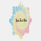 絞り染めパーソナライズされたヒッピー旋回クリスマス オーナメントカード (右)