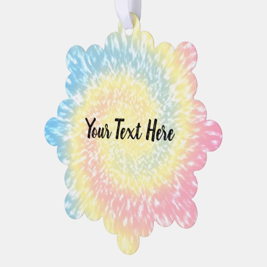 絞り染めパーソナライズされたヒッピー旋回クリスマス オーナメントカード (左)