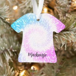 絞り染めパーソナライズされたヒッピー旋回Tシャツクリスマス オーナメント