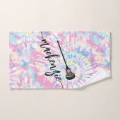 絞り染めパーソナライズされた名ラクロス ハンドタオル (ハンドタオル)