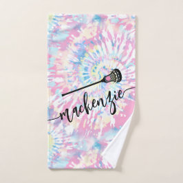 絞り染めパーソナライズされた名ラクロス ハンドタオル
