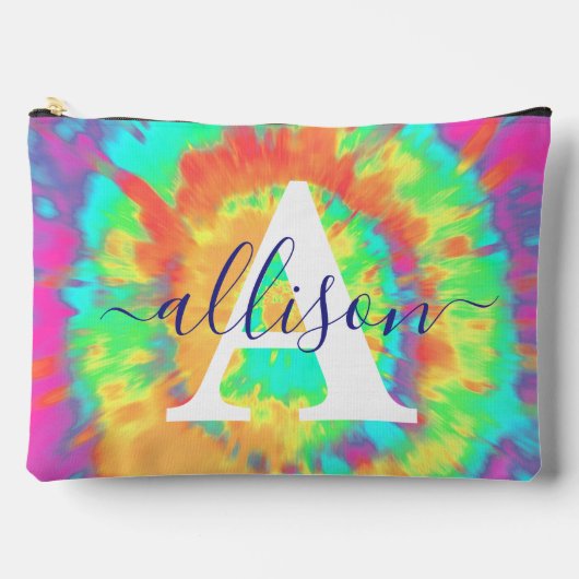 絞り染めパーソナライズされた アクセサリーポーチ (正面)