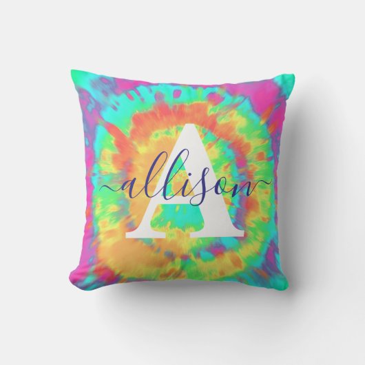 絞り染めパーソナライズされた クッション (正面)