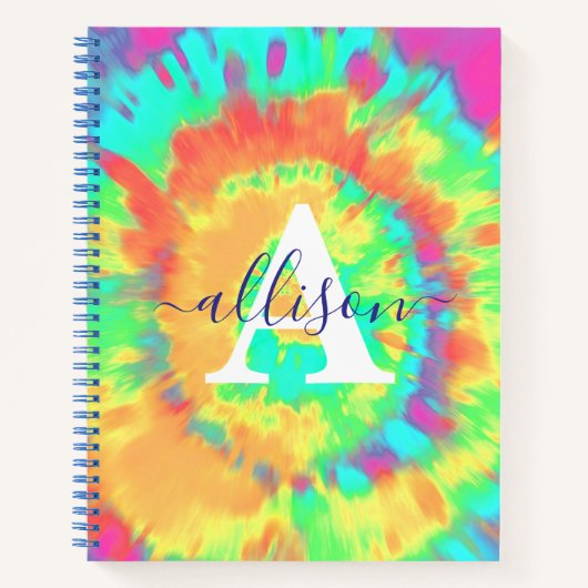 絞り染めパーソナライズされた ノートブック (正面)