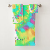 絞り染めパーソナライズされた バスタオルセット (インサイチュ)
