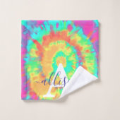 絞り染めパーソナライズされた バスタオルセット (ウォッシュタオル)