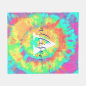 絞り染めパーソナライズされた フリースブランケット (正面(横))