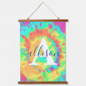 絞り染めパーソナライズされた 吊り下げ型タペストリー (正面)