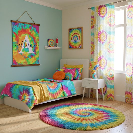 絞り染めパーソナライズされた 吊り下げ型タペストリー