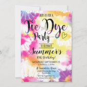 絞り染めパーティの招待状ヒッピー絞り染め 招待状 (正面)