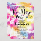 絞り染めパーティの招待状ヒッピー絞り染め 招待状 (正面/裏面)