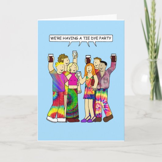 絞り染めパーティの招待状 カード (正面)