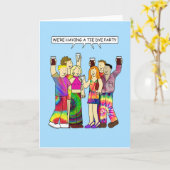 絞り染めパーティの招待状 カード (黄色い花)