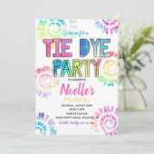 絞り染めパーティの招待状 |絞り染め誕生日 招待状 (スタンド正面)