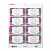 絞り染めパーティーウォーターカスタマイズボトルお願い ラベル (フルシート)