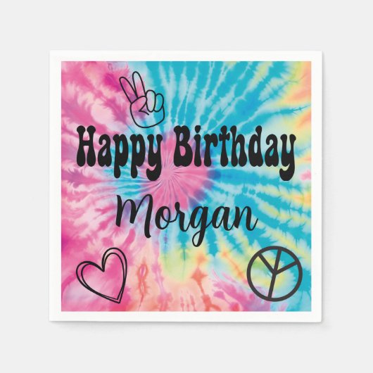 絞り染めパーティーペーパーナプキン スタンダードカクテルナプキン (正面)