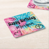 絞り染めパーティー スクエアペーパーコースター (アングル)