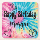 絞り染めパーティー スクエアペーパーコースター (正面)