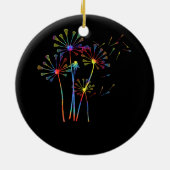 絞り染めヒッパイダンデリオンラクロススティックforラクロス セラミックオーナメント (裏面)