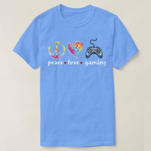 絞り染めピアブラブゲーミングコントローラー Tシャツ (デザイン正面)