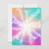 絞り染めピンクオレンジティール(緑がかった色)パープルモノグラム ノートカード (裏面)