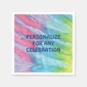 絞り染めピンクパーソナライズされた紙パーティー スタンダードカクテルナプキン (正面)