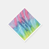 絞り染めピンクパーソナライズされた紙パーティー スタンダードカクテルナプキン (角)