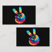 絞り染めピースサインハンドVハンドサイン60s 70sヒッピー 名刺 (正面/裏面)