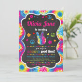 絞り染めピースセカンドバースデー招待状 招待状 (スタンド正面)