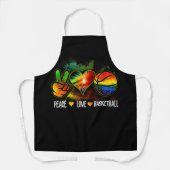 絞り染めピースラブバスケットボール愛好家 エプロン