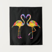 絞り染めフラミンゴ タペストリー (正面)