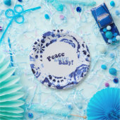 絞り染めブルーシボリピースラブベビーシャワー ペーパープレート (パーティー)