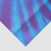 絞り染めブルーティール（緑がかった色）パープルカラフルパターンヒッピー 薄葉紙 (詳細)