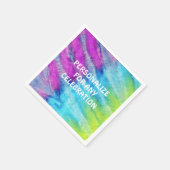 絞り染めブルーパーソナライズされた紙パーティー スタンダードカクテルナプキン (角)